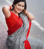 Cotton Saree SC Ash Red